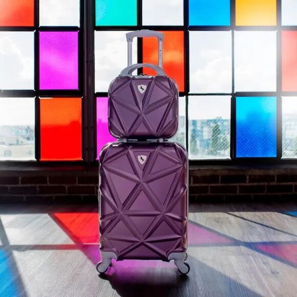 AMKA Gem 2-Piece Carry-On Spinner Cosmetic Suitcase vanity luggage, travel bag - Picture 9 of 16